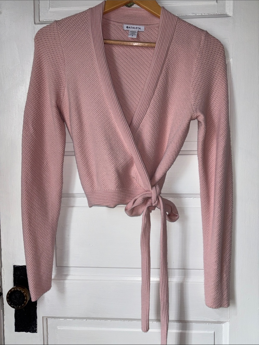 Athleta Grace Wrap Tie-Front Cropped Sweater